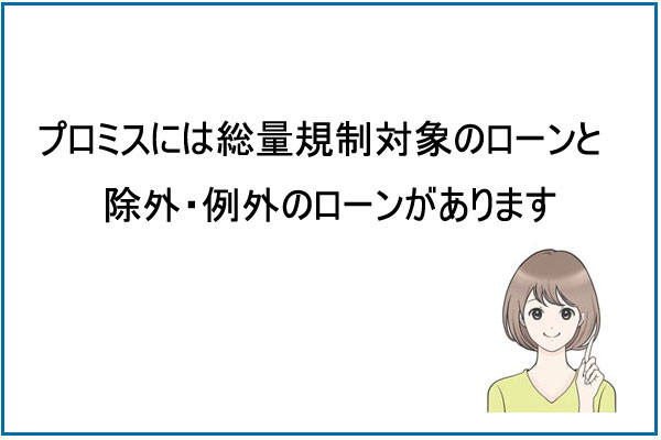 プロミスの総量規制対象になるローンと対象にならないローンがあります