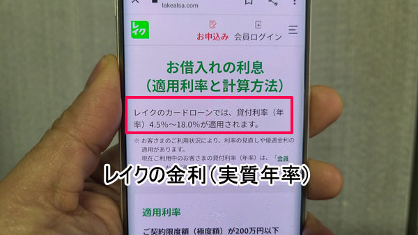 レイクの金利